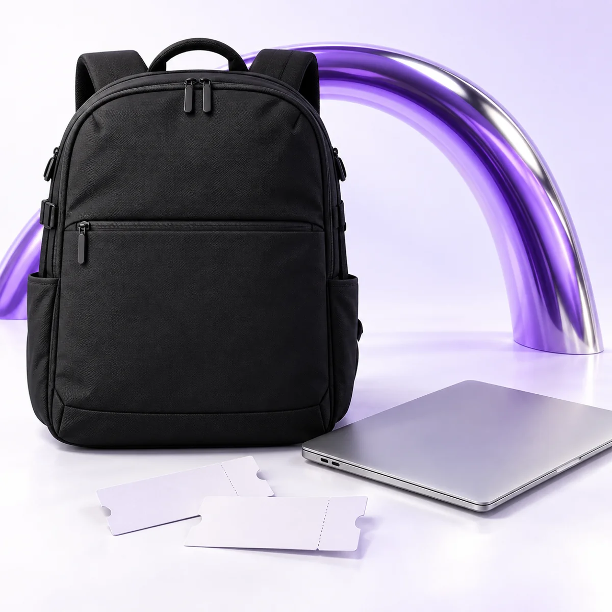 Backpack and laptop branding concept